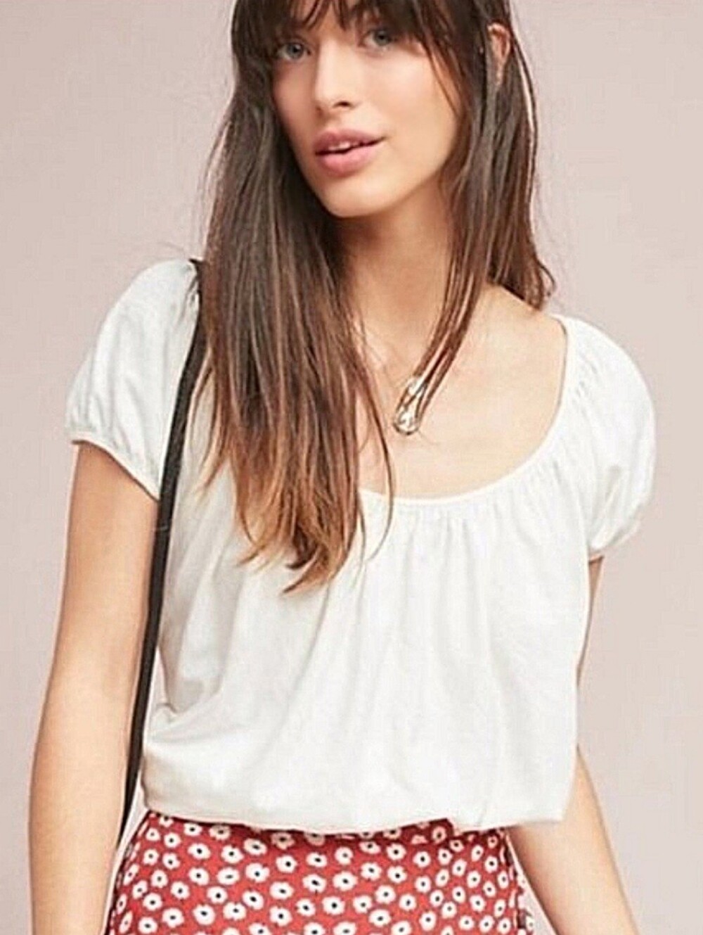 Anthropologie Porridge Meadowlands Short Sleeve Peasant Top S Cottage Minimalist